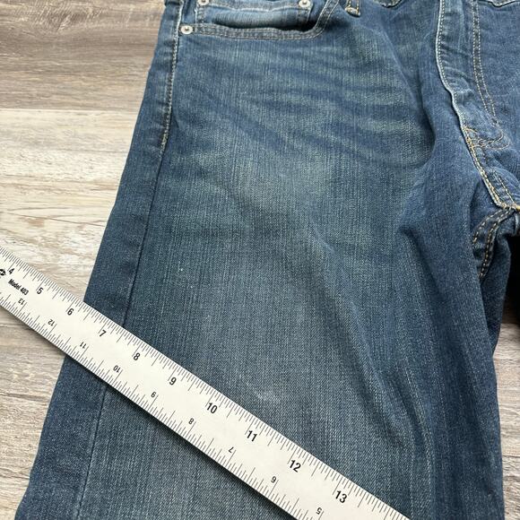 Levis 513 Dark Wash Faded Blue Mens 36x30 Slim Straight Fit Denim Jeans Red Tab - Picture 6 of 12